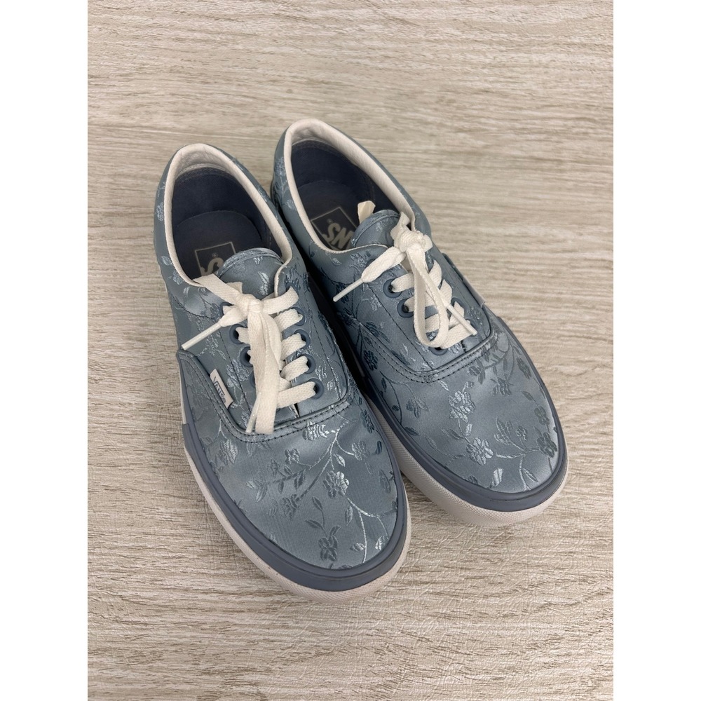 Vans‎ Era Floral Blue Silver Brocade Low Top Platform Sneakers US Womens 8.5